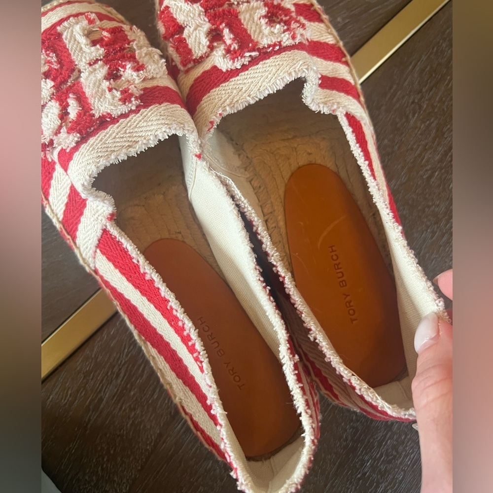 Tory Burch Fray Stripe Espadrille Flats. Size 10 - Picture 4 of 7